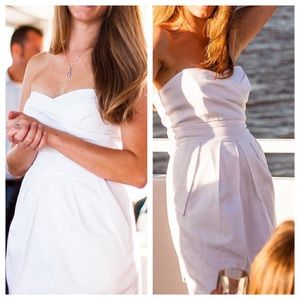White strapless cocktail dress